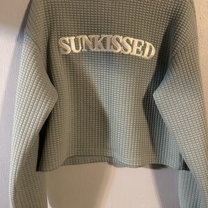 Sunkissed Coconut Waffle Knit Sweater in Sage